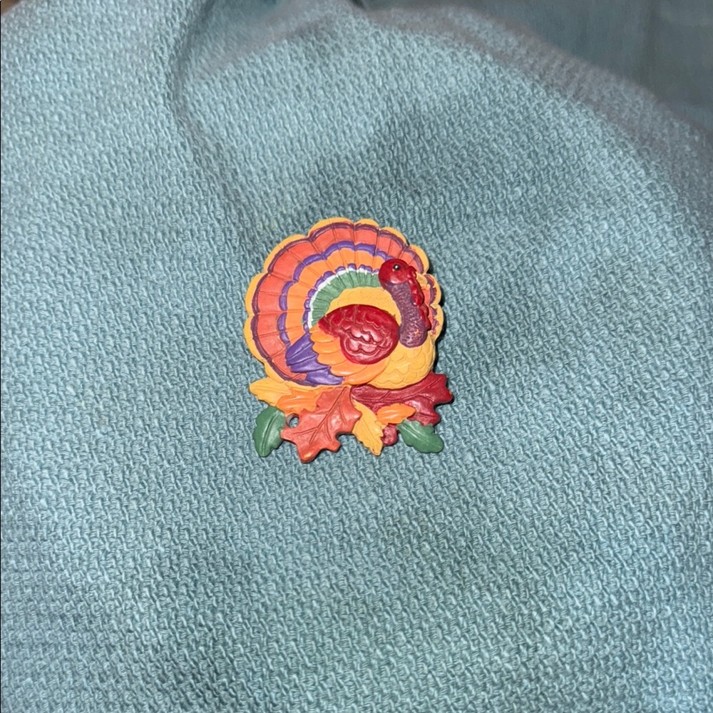 Colorful Turkey Brooch Thanksgiving